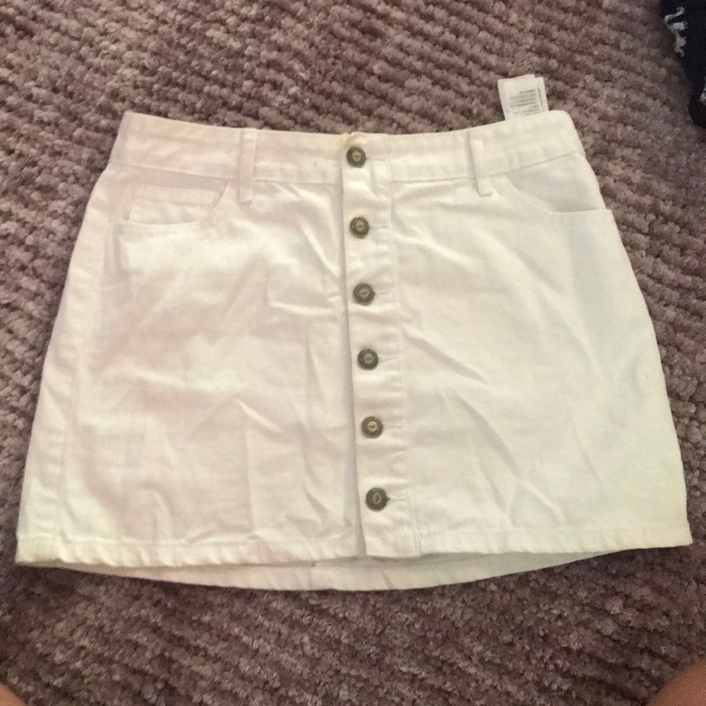 White jean skirt